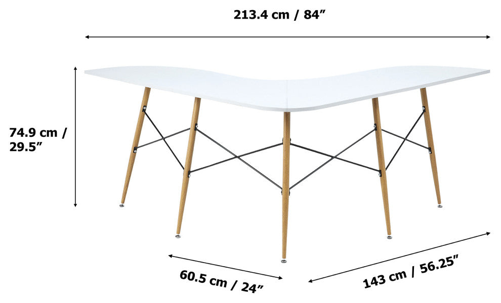Roberto Boomerang L Shaped Desk
