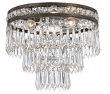 Mercer 3-Light Clear Crystal Bronze Flush Mount