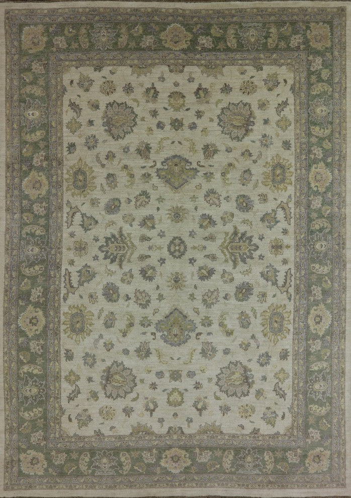 10'x14 Oriental Chobi Peshawar Quality Handmade Oushak Style Rug, W2547