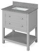 Astoria Transitional 30" Grey Vanity, Steel Grey Cultured Marble Vanity Top