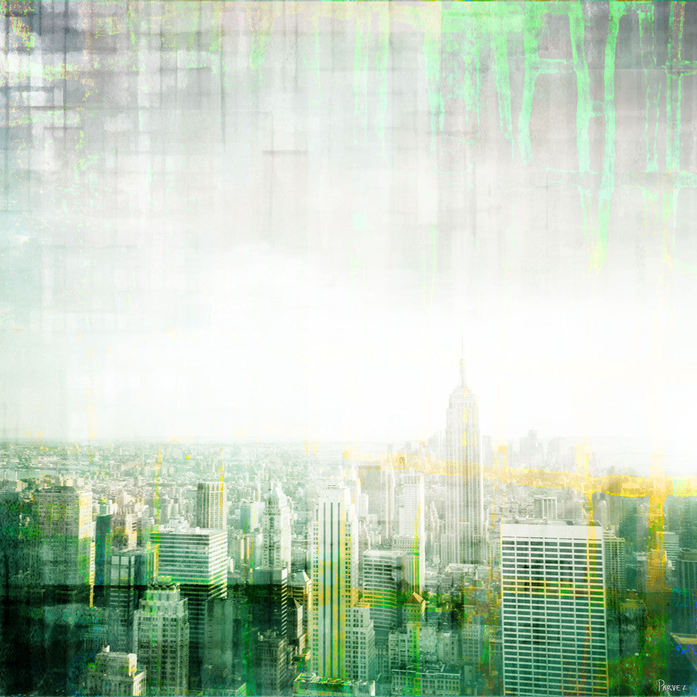 "NYC" Painting Print on Wrapped Canvas, 32"x32"