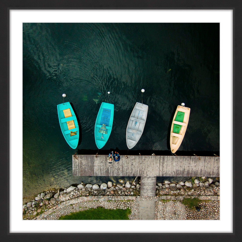 "Four Boats" Framed Print by Karolis Janulis
