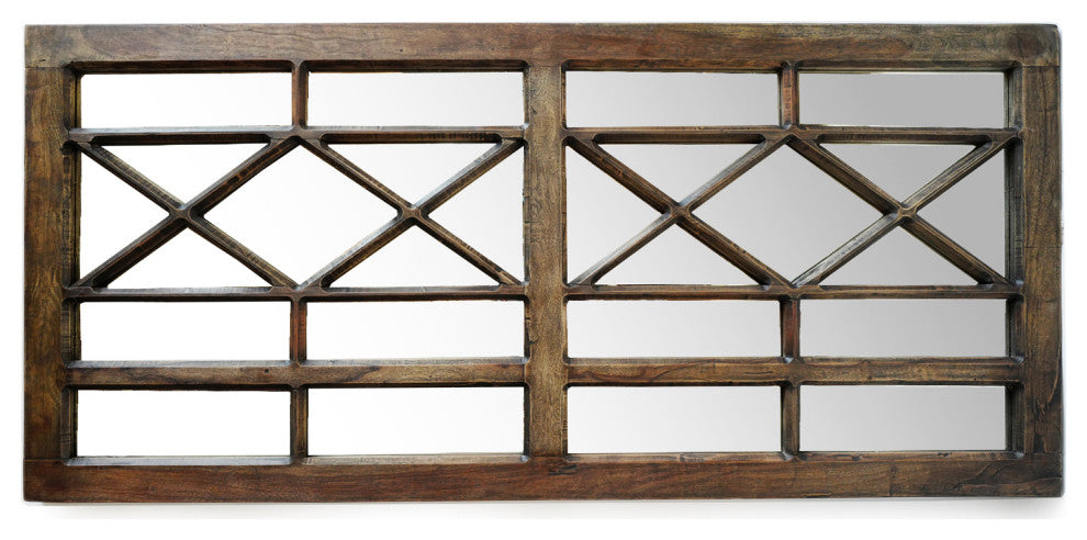 Vintage Wood Window Mirror 1