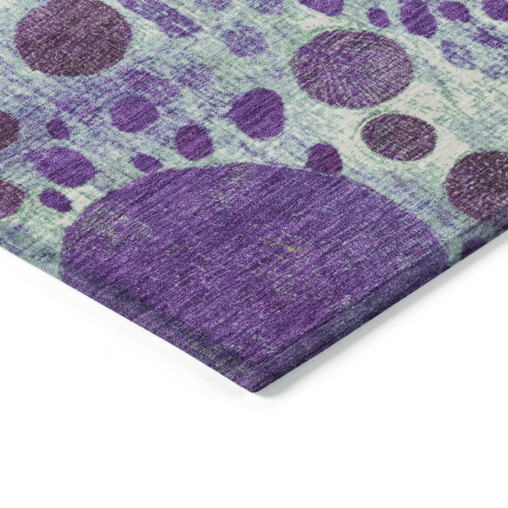 Machine Washable Indoor/Outdoor Chantille ACN1895 Purple 3' x 5' Rug