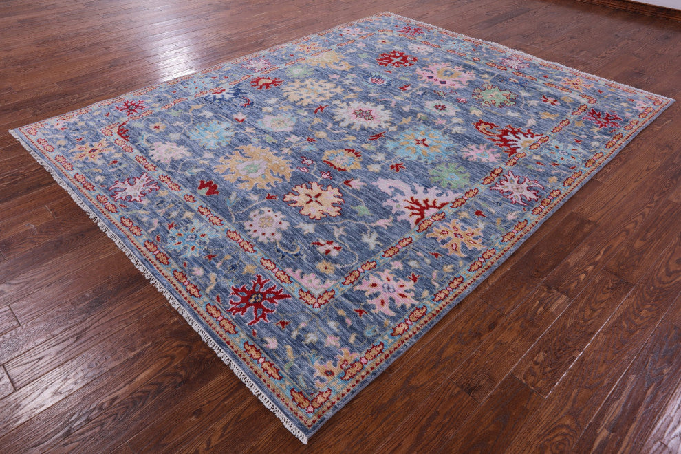 Handmade Turkish Oushak Wool Rug 8' 0" X 10' 2" - Q13439