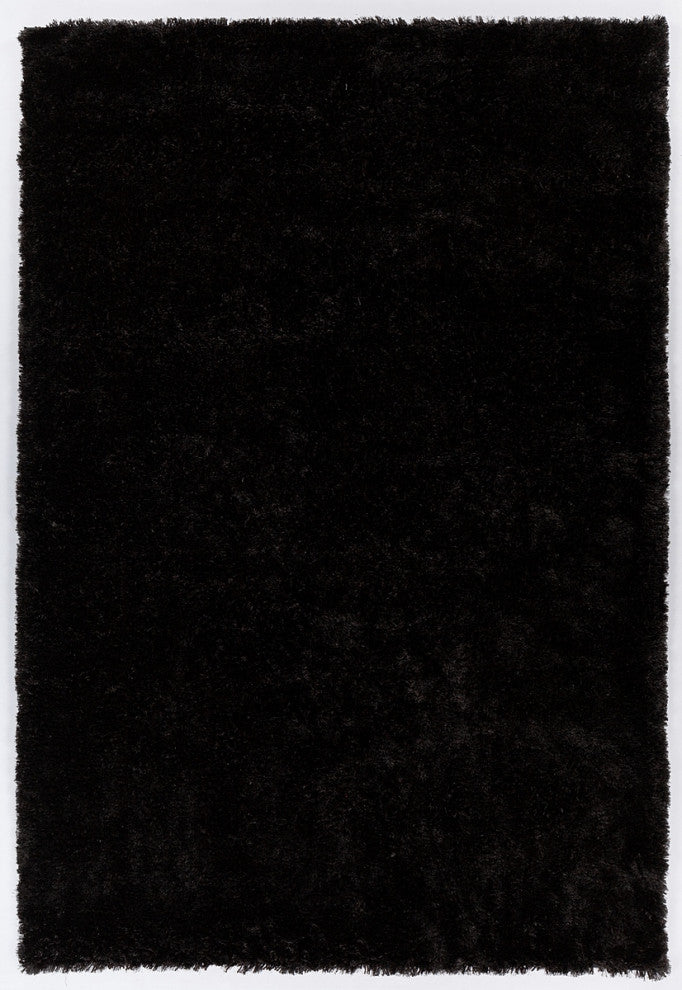 Sofie Handwoven Contemporary Shag Rug, Black, Rectangular 9'x13'