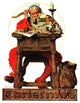 "Santa at His Desk" Painting Print on Canvas by Norman Rockwell