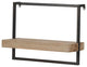 Minimalist Modern Natural and Black Wooden Wall Shelf