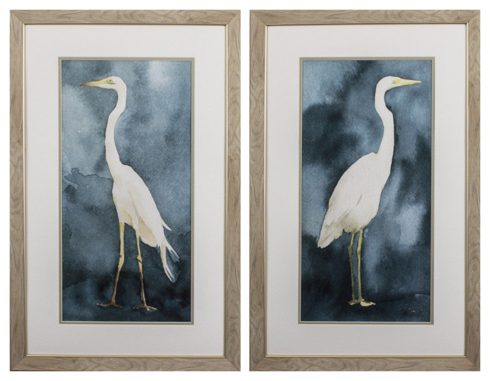 Simple Egret Wall Art, 2-Piece Set