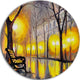 Empty Autumn Street, Landscape Large Disc Metal Wall Art, 23"