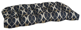 42"X19" U-Shaped Premium Outdoor Tufted Settee/Bench Cushion, Duo Indigo