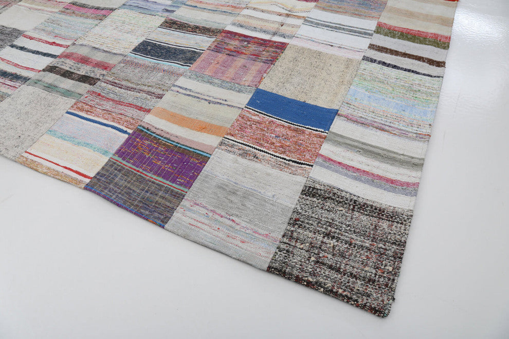 Rug N Carpet - Handmade Turkish 9' 11'' x 13' 1'' Unique Patchwork Kilim Rug