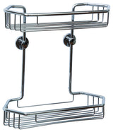 no drilling required - Double Shower Caddy - 100% Rustproof, Chrome