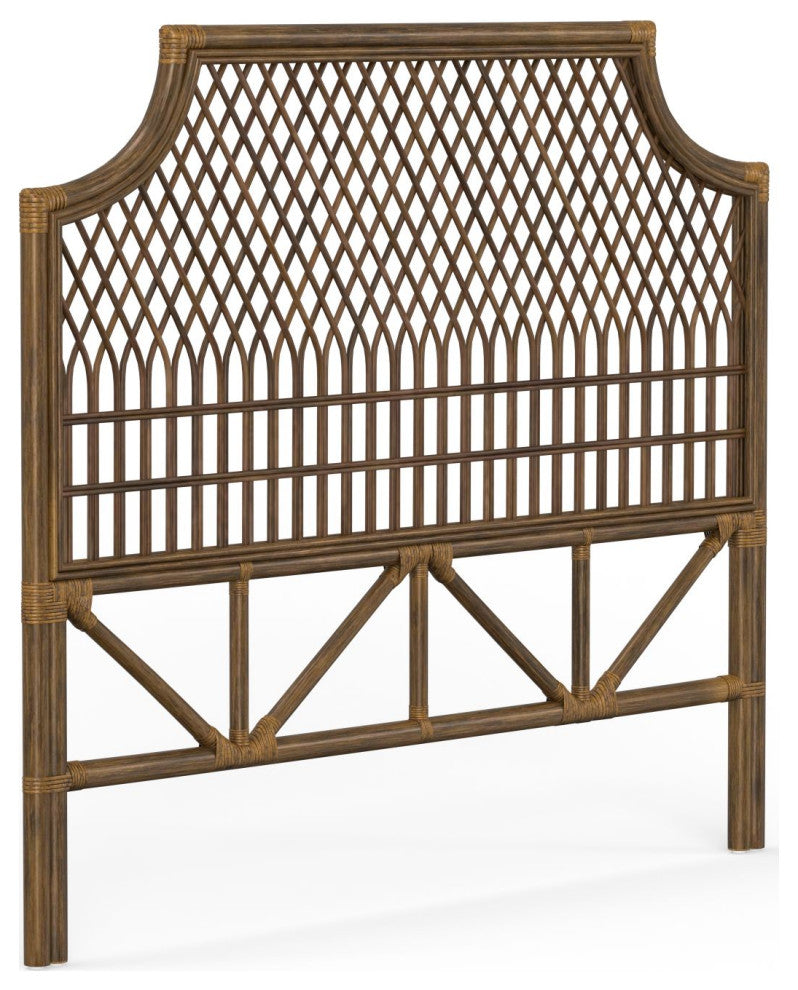 Nias Classic Rattan Headboard, Antique Brown, California King Size