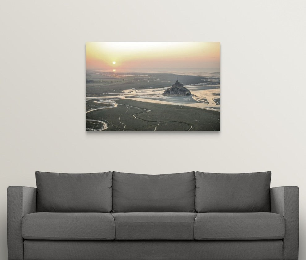 "Le Mont Saint Michel" Wrapped Canvas Art Print, 48"x32"x1.5"