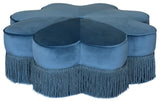 Safavieh Tanith Flower Ottoman, Dusty Blue