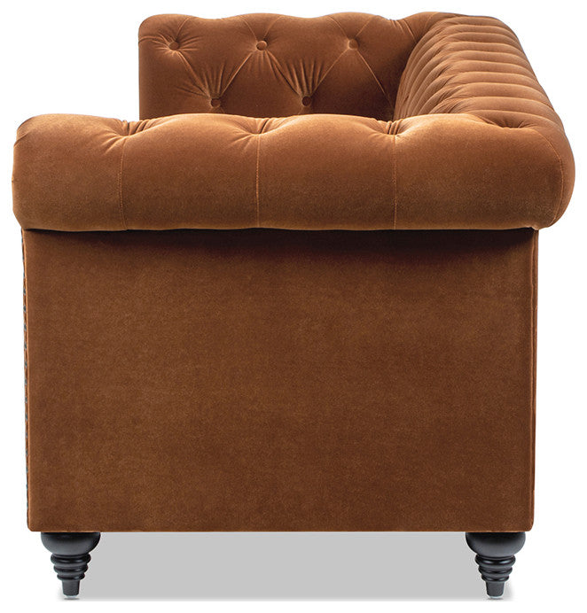 Alto 88" Tufted Chesterfield Sofa, Burnt Orange Performance Velvet