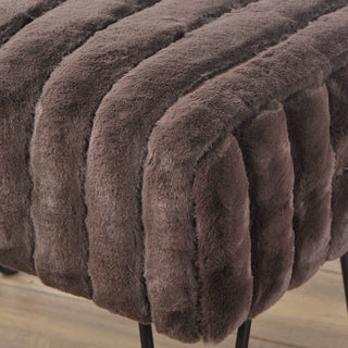 Serenta Super Mink Ottoman, Chocolate, 19''x13''x17''