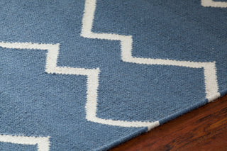 Lima Contemporary Area Rug, Blue and White, 5'x7'