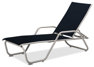 Gardenella Sling 4-Position Chaise, Textured White, Navy