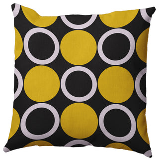 Mod Circles Indoor/Outdoor Throw Pillow, Mustard, 20"x20"
