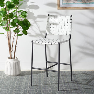 Safavieh Olenna Woven Counter Stool, White/Black