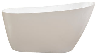 Vanity Art Freestanding Acrylic Soaking Bathtub, White/Integrated Overflow, 55"