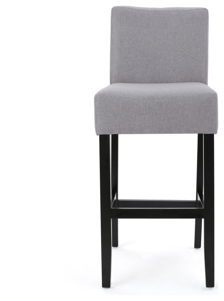 GDF Studio Ester Modern Fabric Barstool, Set of 2, Light Gray