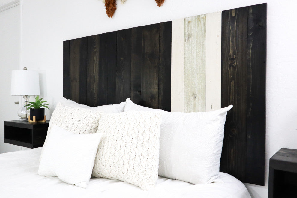 Handcrafted Headboard, Leaner Style, Noir Mix, Full