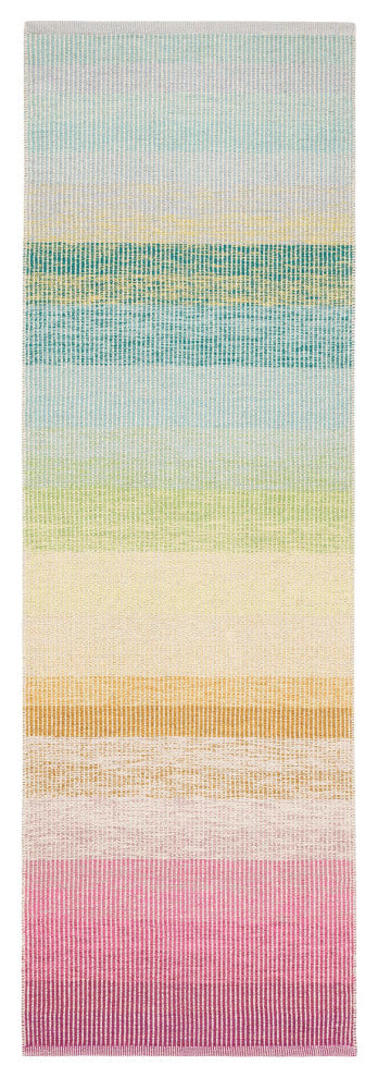 Dash & Albert Watercolor Horizon Handwoven Cotton Rug, Multi, Runner-2'6" x 12'