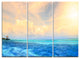 "Maldives Bungalows Sunset Panorama" Metal Wall Art, 3 Panels, 36"x28"