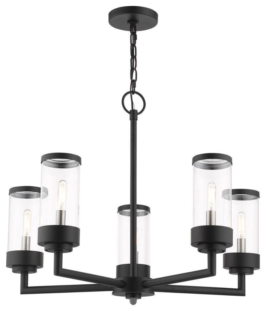Textured Black Nautical, Moder, Industrial, Urban Outdoor Chandelier