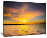 "Yellow Sunrise Light Hitting Waters" Seashore Canvas Print, 20"x12"