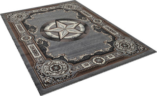 Allstar Western Area Rug Texas Star design, Grey, 5x7