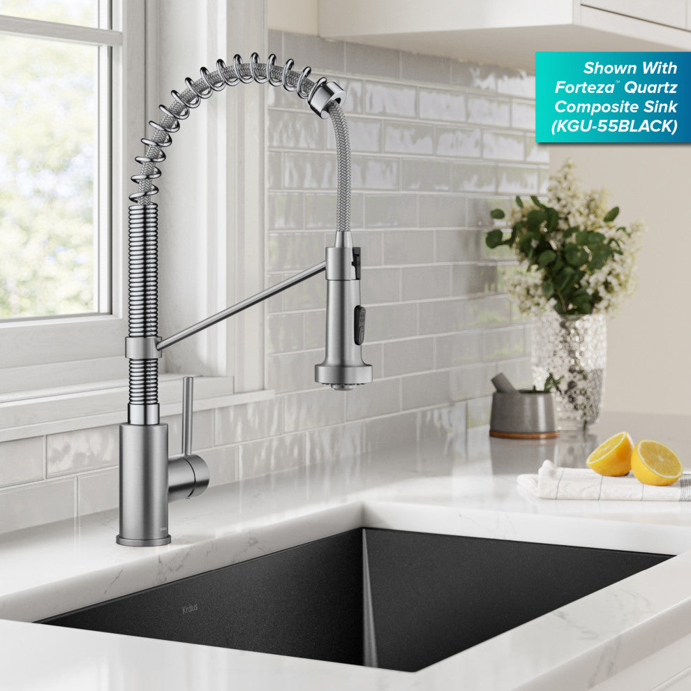 Bolden Commercial Style 2-Function Pull-Down 1-Handle 1-Hole Kitchen Faucet, Stainless Steel/ Chrome