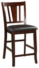 Benzara BM166588 Wooden High Chair, Dark Brown & Black, Set Of 2