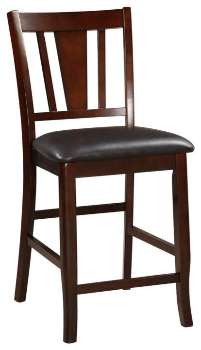 Benzara BM166588 Wooden High Chair, Dark Brown & Black, Set Of 2