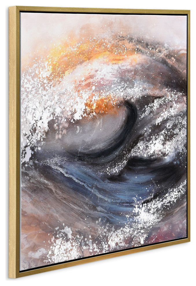 Tornado Abstract Textured Metallic Hand Painted Wall Art by Martin Edwards