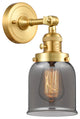 Bell Sconce With Switch, Satin Gold, Plated Smoke