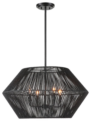 Uttermost 21589 Suva 4 Light 28"W Pendant - Matte Black