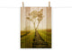Faux Wood Calming Morning Landscape Photo Unframed Wall Art Prints, 12" X 16"