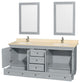 Wyndham WCV800072DOYIVUNSM24 Bathroom Vanity with 24 Inch Mirrors and Ivory Marb