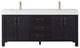 Leon Bath Vanity With Composite Stone Top, Fir Wood Black, 72", No Mirror