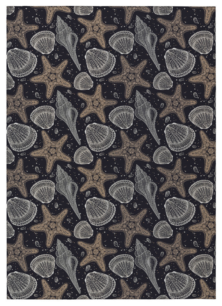 Indoor/Outdoor Seabreeze SZ4 Black Machine Washable 8' x 10' Rug