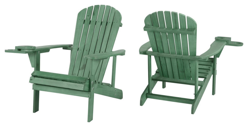 Earth Collection Adirondack Chair With phone and cup holder, Sea Green, Two Adir