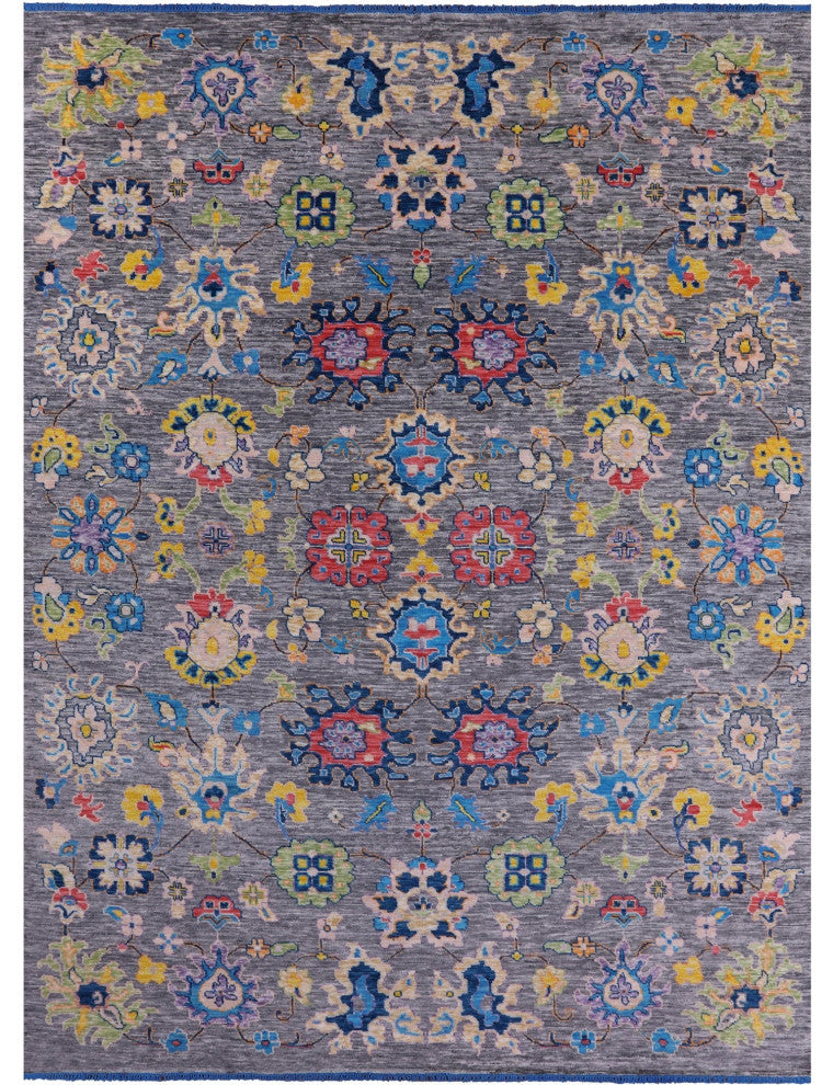 10' 4" X 14' 3" Turkish Oushak Hand Knotted Wool Rug - Q15002