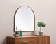 Metal Frame Arch Mirror 30X30 Inch, Brass