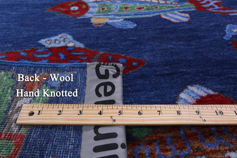 2' 7" X 8' 0" Runner Gabbeh Fish Design Handmade Wool Rug - Q15517