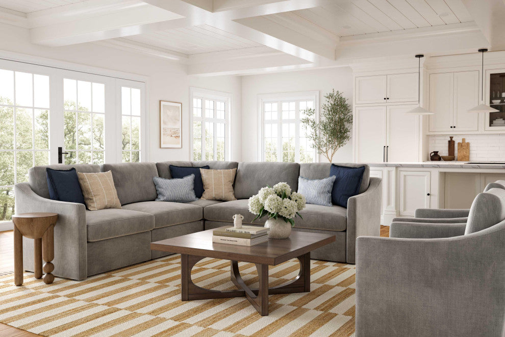 Aiden Gray Modular L Sectional - Grey