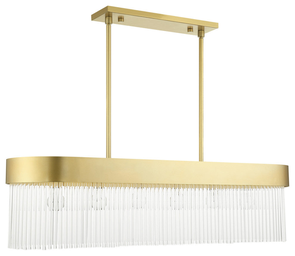 Livex Lighting Norwich 6 Light Soft Gold Linear Chandelier